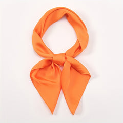 Orange Satin Bandana Square Scarf Neckerchief Hair Wrap