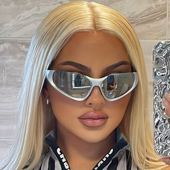 Y2K Cyberpunk Sunglasses UV400 Mirror Lens Sun Shades