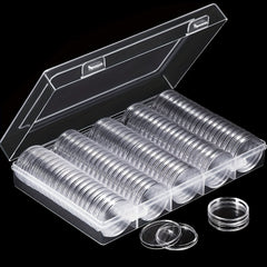 100pcs Coin Storage box 30mm Round Plastic Holder Organizer for Coin Collection