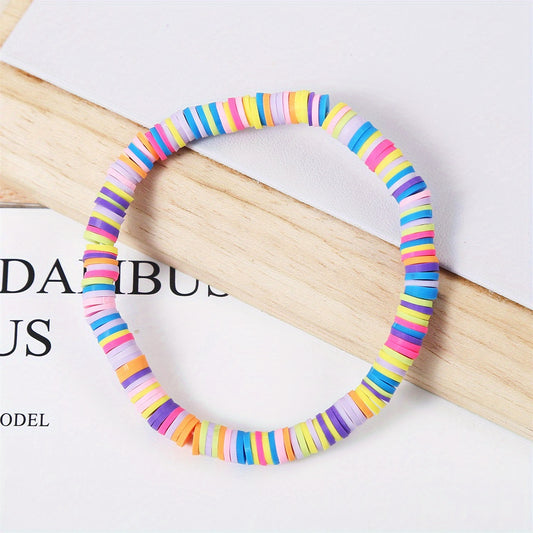Bohemian Colorful Soft Clay Beaded Bracelet for Women
