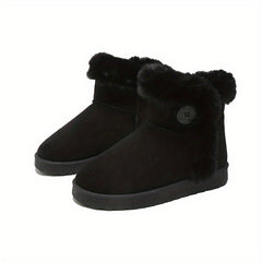 Fur Lined Thermal Snow Boots Slip On Ankle Round Toe Winter Boots