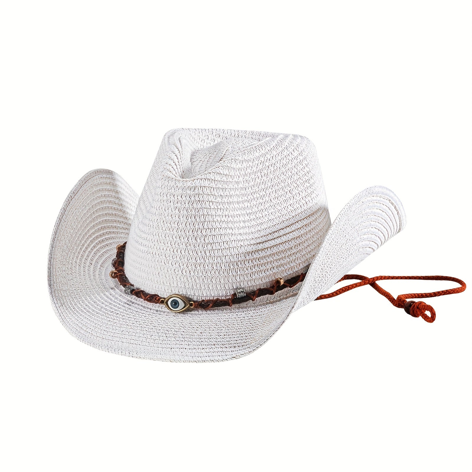 Men's Vintage Wide Brim Cowboy Straw Sun Hat