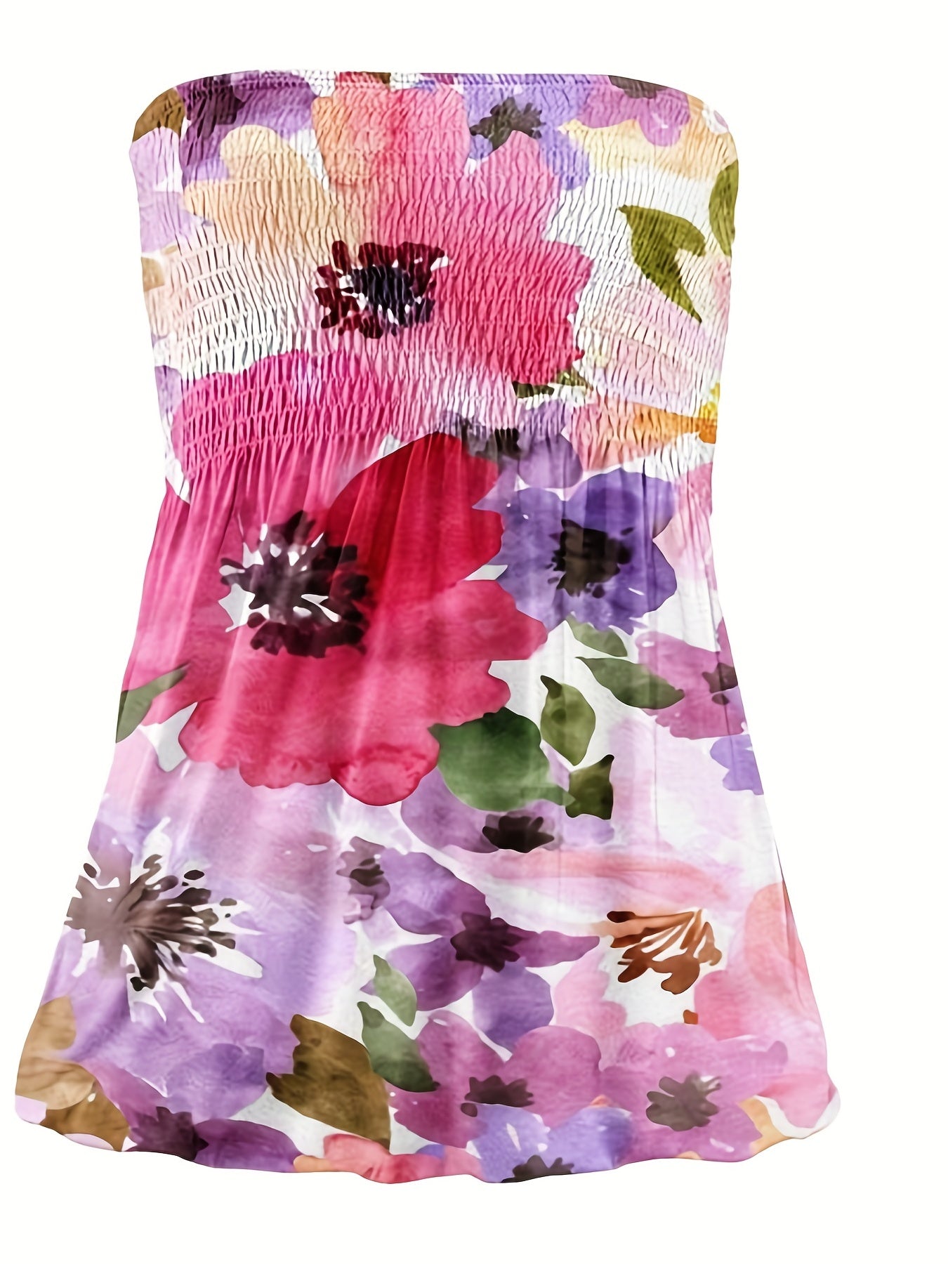 Floral Print Tube Top Sleeveless for Women