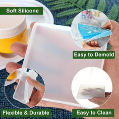 8pcs Resin Coaster Molds Set, Round & Square Silicone Molds, for Resin Casting