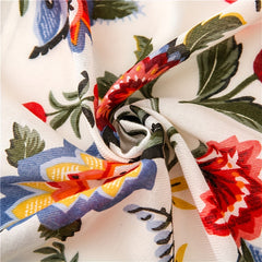 Flower Printed Fringe Shawl Large Sunscreen Blanket Long Shawl Wrap Scarf