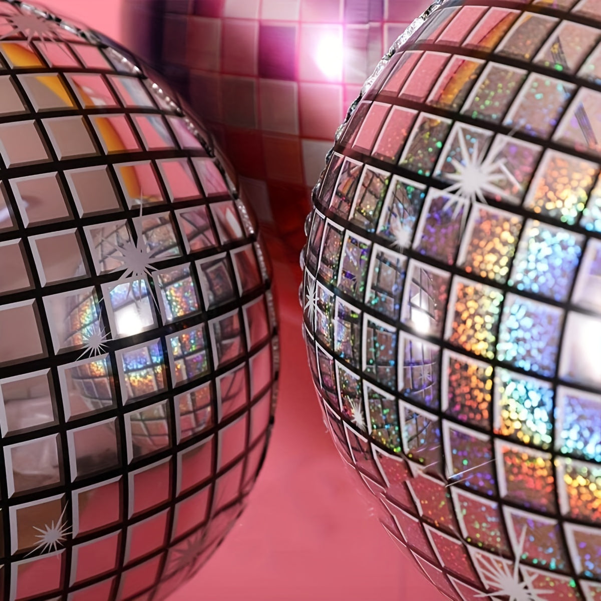 Disco Balloon Five Pink Love Shape Balloons Set