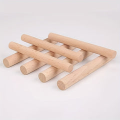 5pcs 1.0cm Solid Wood Round Stick Beech Wood 3.94in Tapestry Wooden Stick