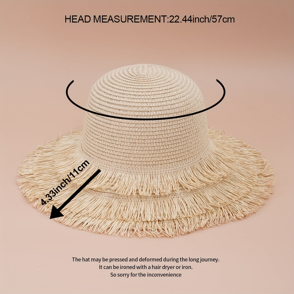 Straw Sun Hat with Tassel French Style