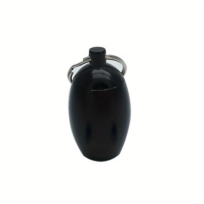 Waterproof Egg Shaped Medicine Bottle Keychain Pendant Storage