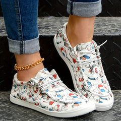 Women's Cartoon Pattern Skate Shoes Lightweight Walking Shoes