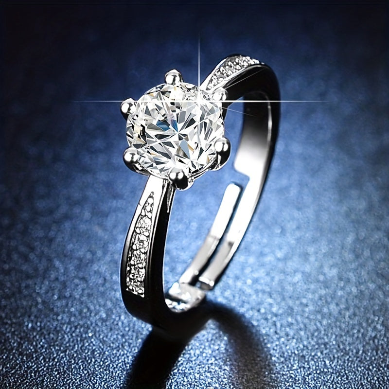 Adjustable Zircon Decor Copper Rings for Women Girls