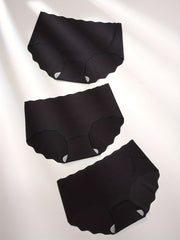 3 Seamless Scallop Trim Briefs Intimates Panties Women's Lingerie