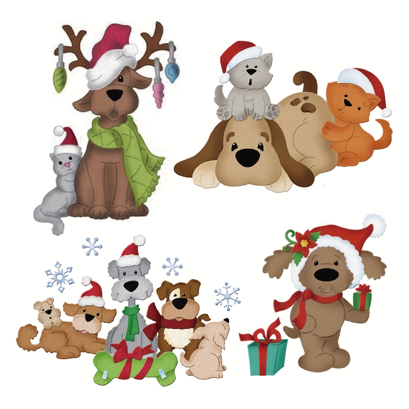 1pc Christmas Animals Dogs Elk Metal Cutting Dies for Card Making