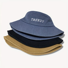 Embroidery Unisex Bucket Hat Lightweight Couple Basin Hat