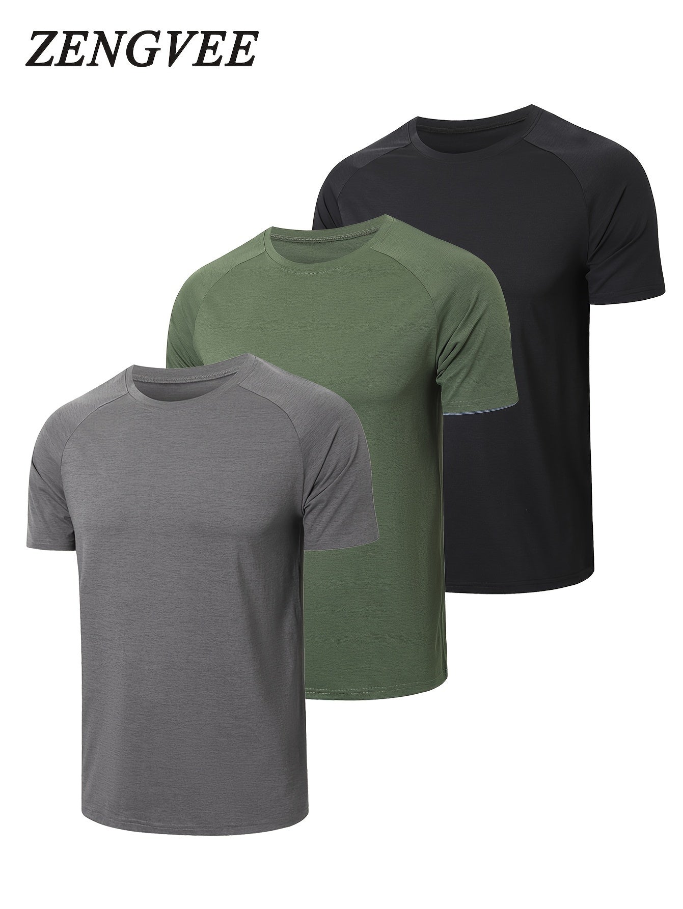 3 Pack Men's Solid Short Sleeve T-shirts