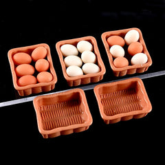 1:12 Scale Dollhouse Resin Egg Set, DIY Kitchen Accessories