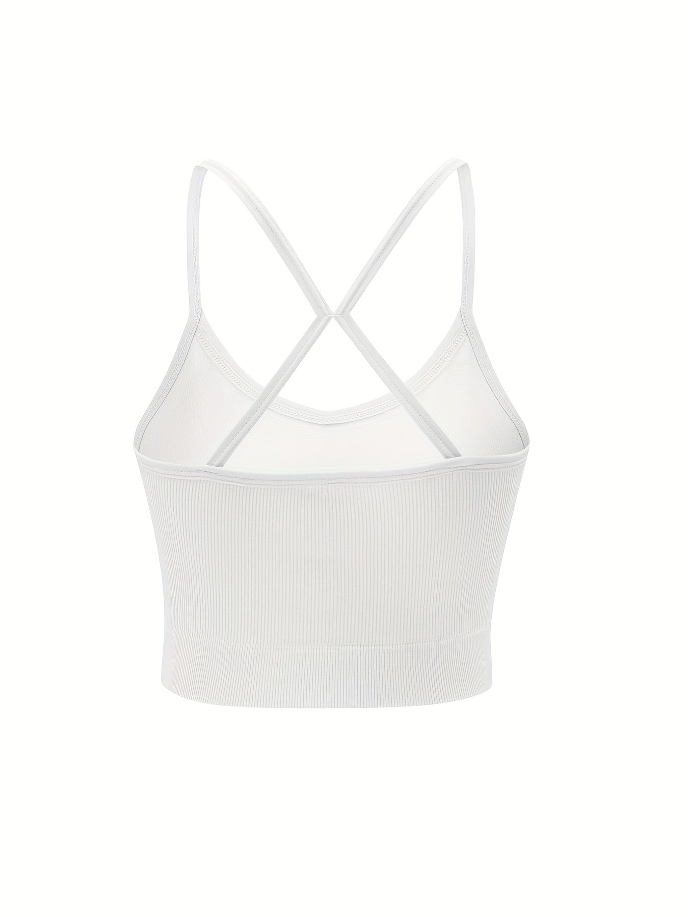 4pcs Ribbed Wireless Cami Tops Cross Back No Padding Cami Top