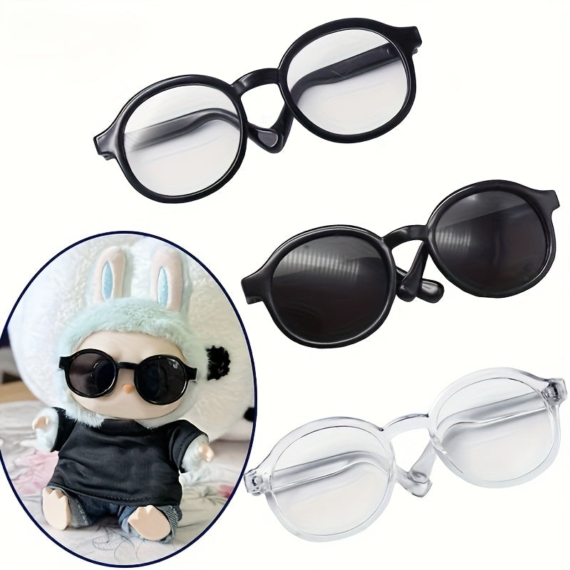 Plastic Round Decorative Doll Glasses