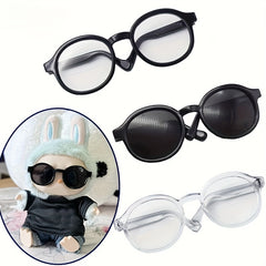 Plastic Round Decorative Doll Glasses