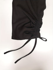 Flap Pockets Drawstring Ruched Pants Casual Pants