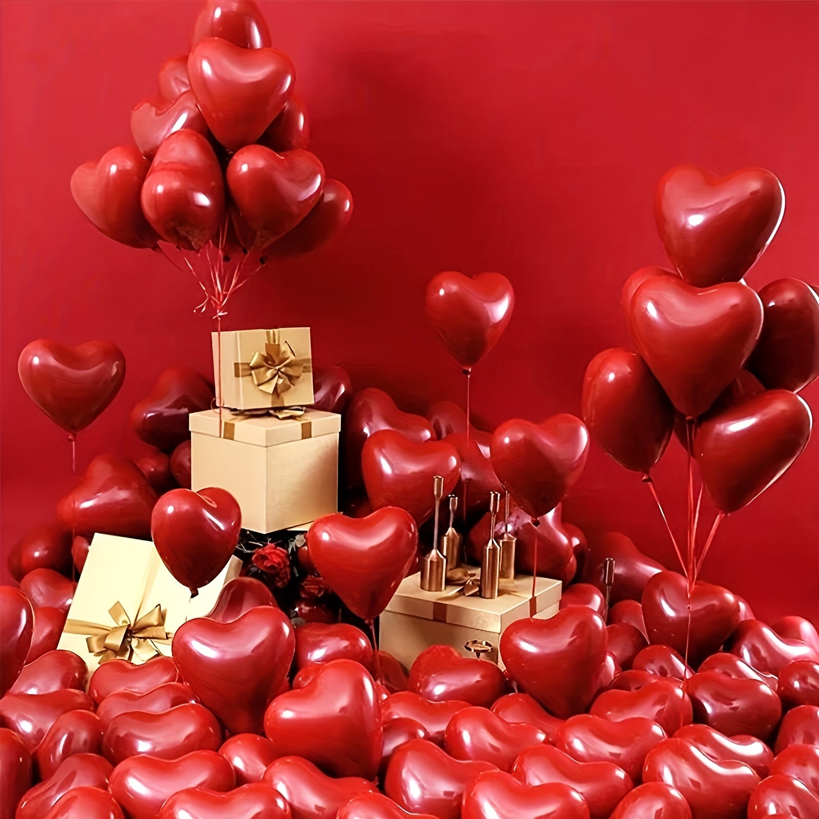 20pcs Red Heart Balloons - Valentine's Wedding Anniversary Engagement