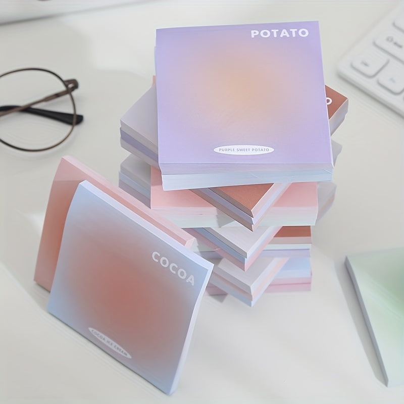 Gradient Sticky Notes 50 Sheets Cartoon Student Notepad Creative Stickers