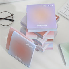 Gradient Sticky Notes 50 Sheets Cartoon Student Notepad Creative Stickers