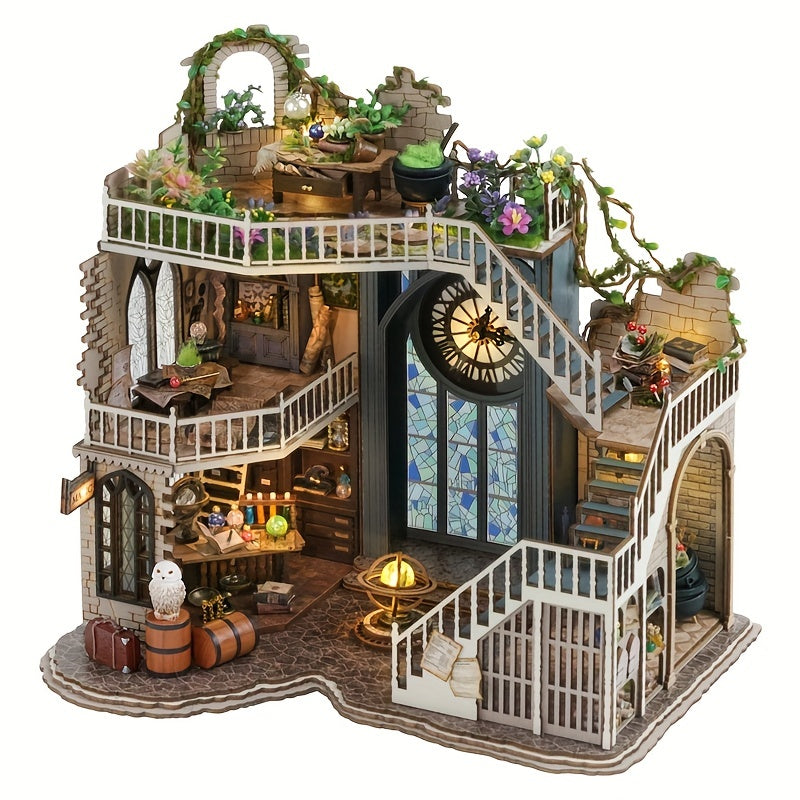 3D Puzzle Building Model Wooden Dollhouse Kit DIY House Room Toys