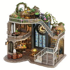3D Puzzle Building Model Wooden Dollhouse Kit DIY House Room Toys