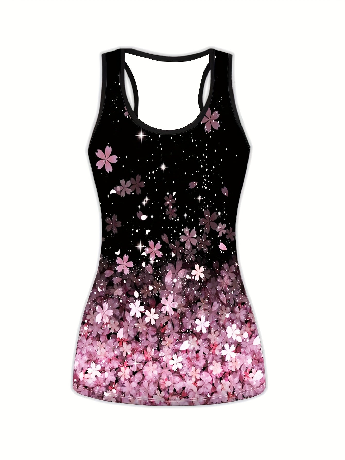 Sakura Print Tank Top & Leggings Yoga Outfit Set
