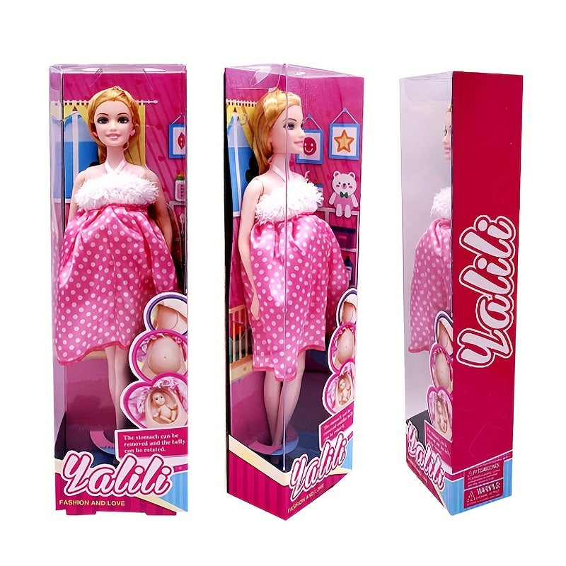 5 Inch Pregnant Doll Giving Birth to Baby Jointed Princess Early Education Toy