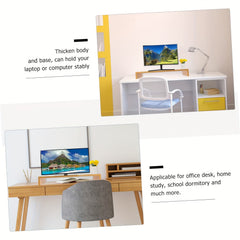 Wooden Monitor Stand Desktop Organizer TV Screen Computer Printer Laptop