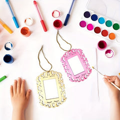 12 Pcs Wooden Picture Frames For Crafts And DIY Ornaments
