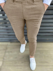 Men's Casual Checkered Slim Fit Pants