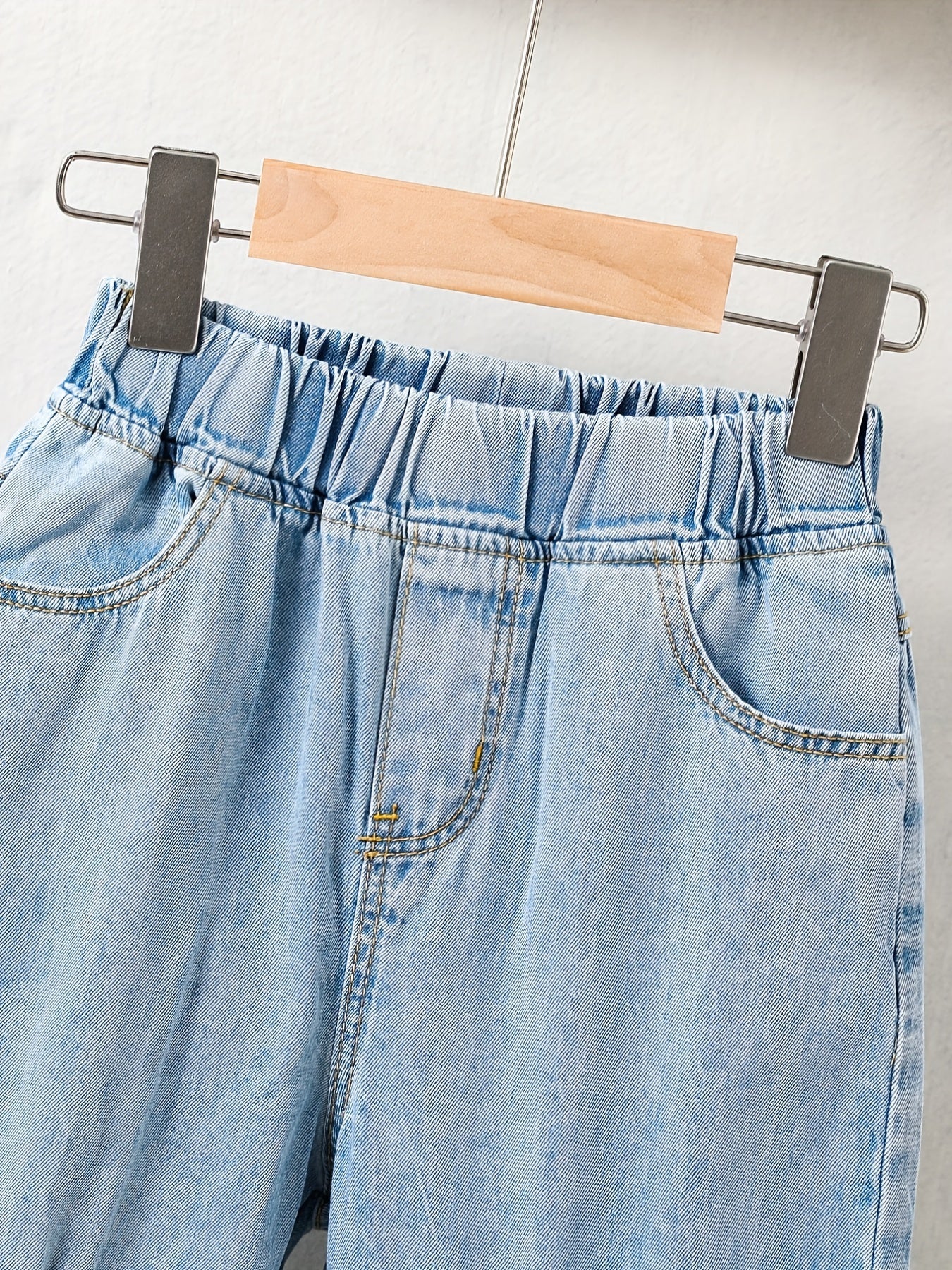 Girls' Casual Jeans with Pleated Details