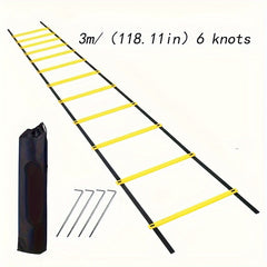 Sports Agility Training Ladder Set with Storage Bag and Ground Nails