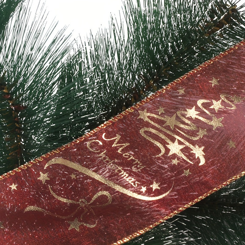 Red Printed Ribbon Christmas Tree Decoration Gift Wrapping Ribbon