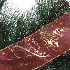 Red Printed Ribbon Christmas Tree Decoration Gift Wrapping Ribbon