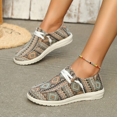 Women's Geometric Pattern Canvas Shoes Lightweight