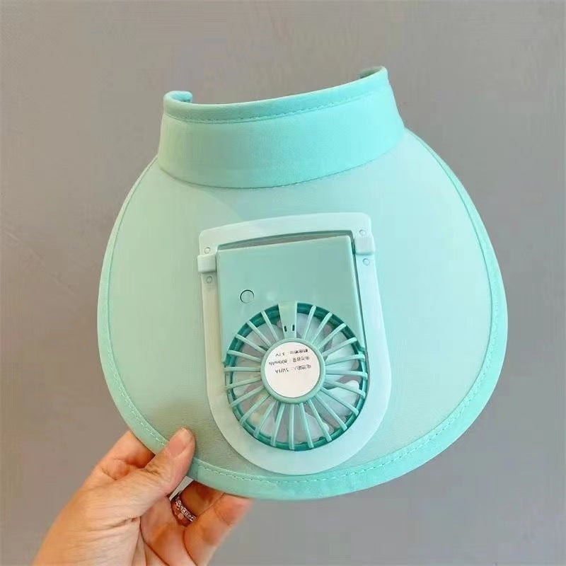 Funny Summer Visors Cartoon One piece Fan Sun Hat Adjustable PVC Sun Hat