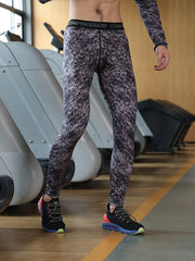 Men's Camo Leggings Quick Dry Breathable Compression Pants for Outdoor Running