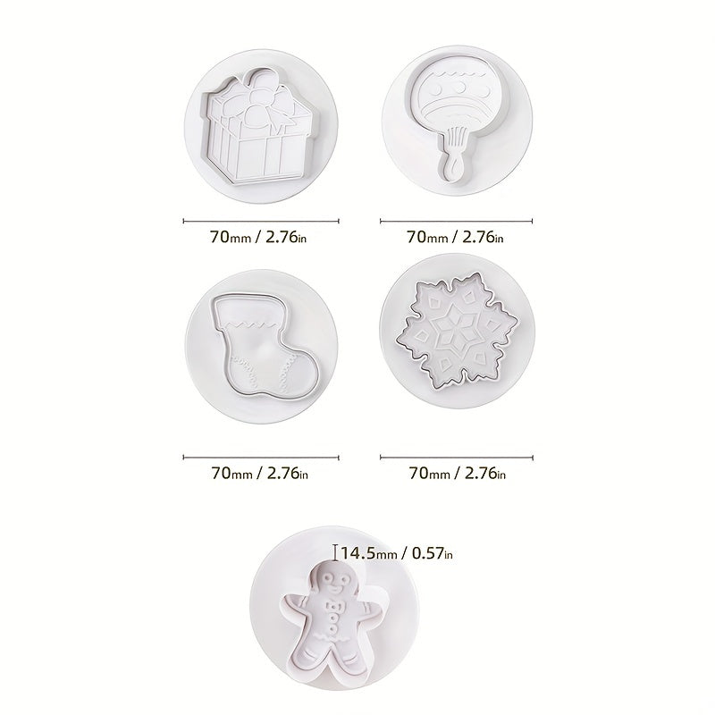 12pcs Christmas Biscuit Mold Set Plastic Mold for Delicious Holiday Treats