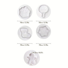 12pcs Christmas Biscuit Mold Set Plastic Mold for Delicious Holiday Treats