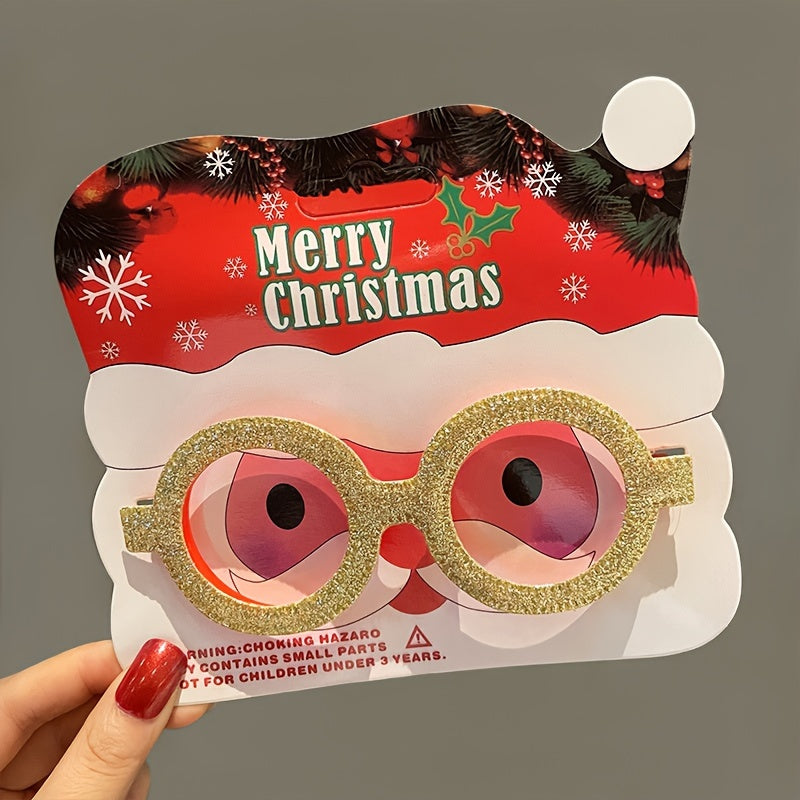 Christmas Glasses Frame Glitter Holiday Eyewear Xmas Funny Photo Booth Costume