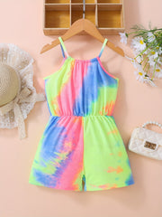 Toddler Girls Tie Dye Halter Romper for Beach Vacation