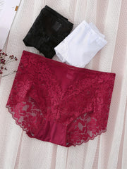 3 Pack Plus Size Floral Jacquard High Stretch Panties Set