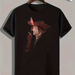 Cowboy Print Men's Graphic T-Shirt Casual Comfy Tees