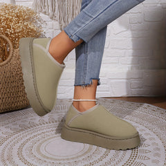 Women's Plush Lined Snow Boots Warm Furry Winter Shoes