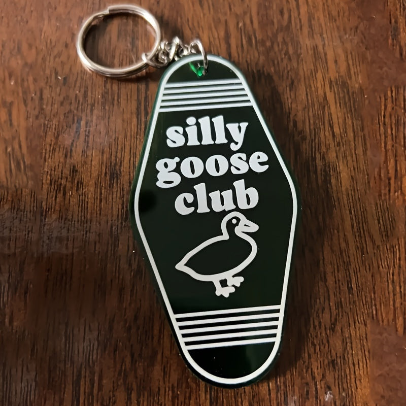 Silly Goose Club Printed Keychain Portable Keyring Purse Car Key Pendant