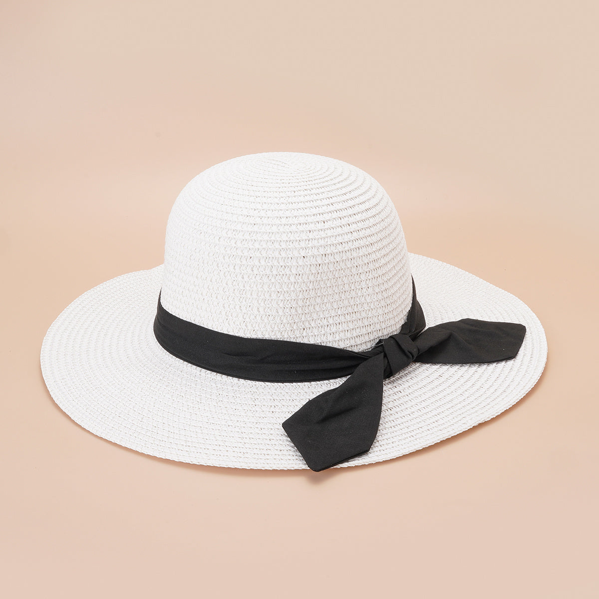 Summer Straw Hat Travel Beach Hat Bow Sun Hat UV Protection